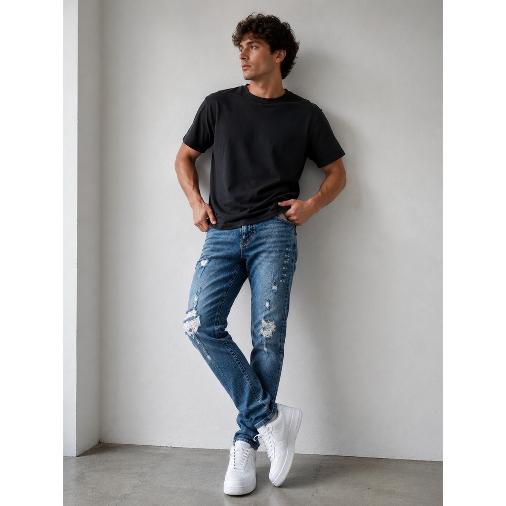 NWT PacSun Mens Skinniest Fit Jeans 30x30 Medium Indigo Stretch Denim Y2K